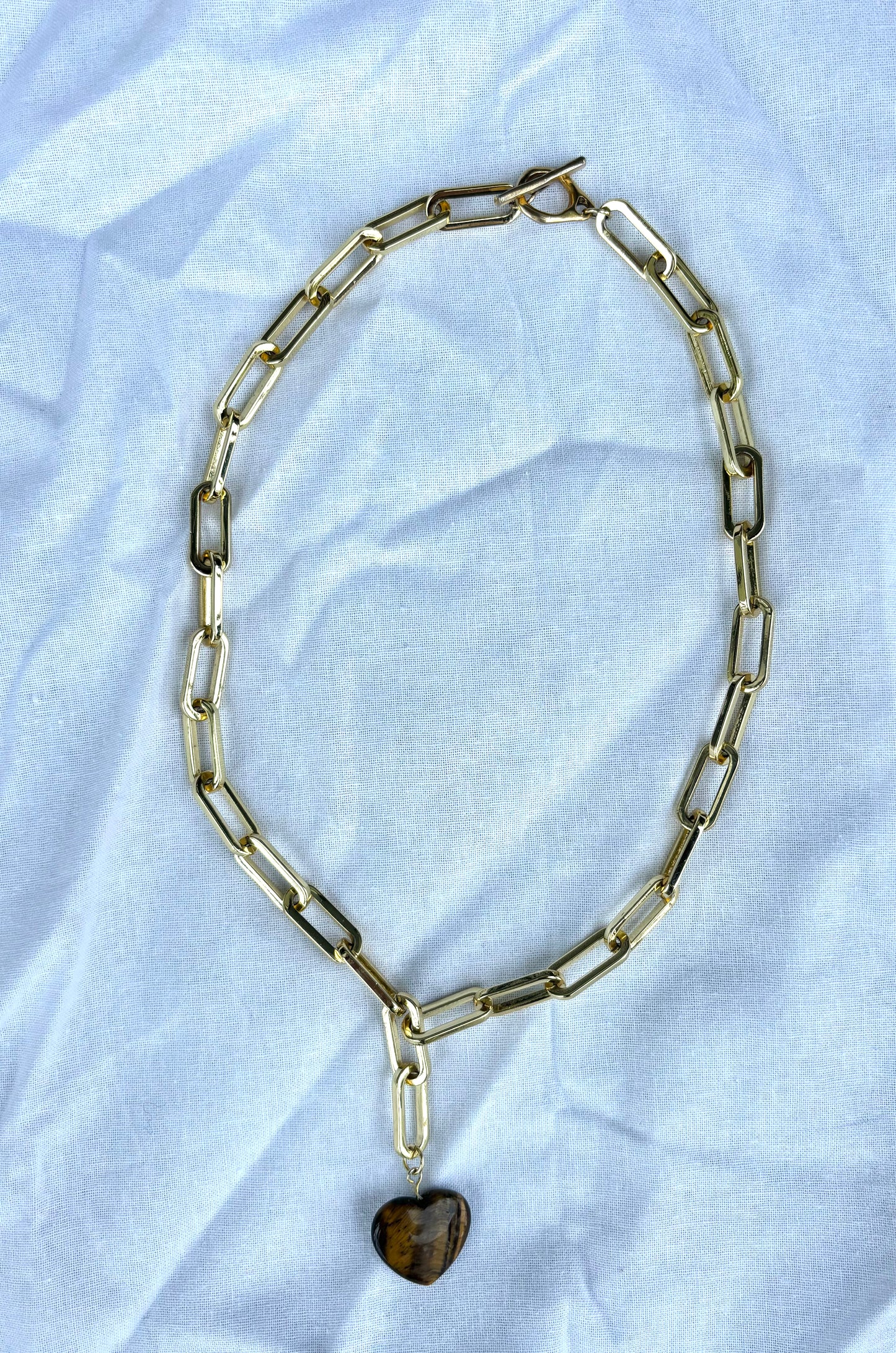 Alma Tiger Eye Heart Necklace